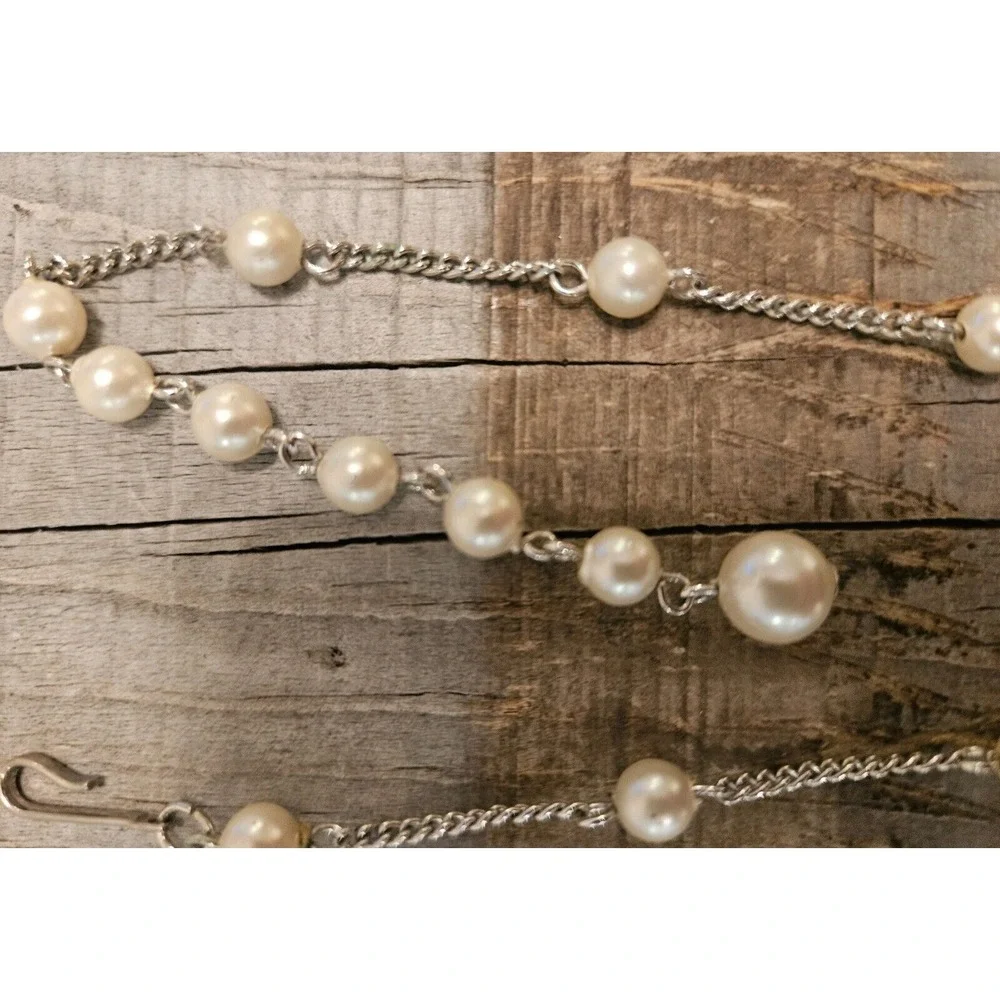 VINTAGE‎ CORO SILVER AND PEARL CHOKER NECKLACE - ELEGANT!